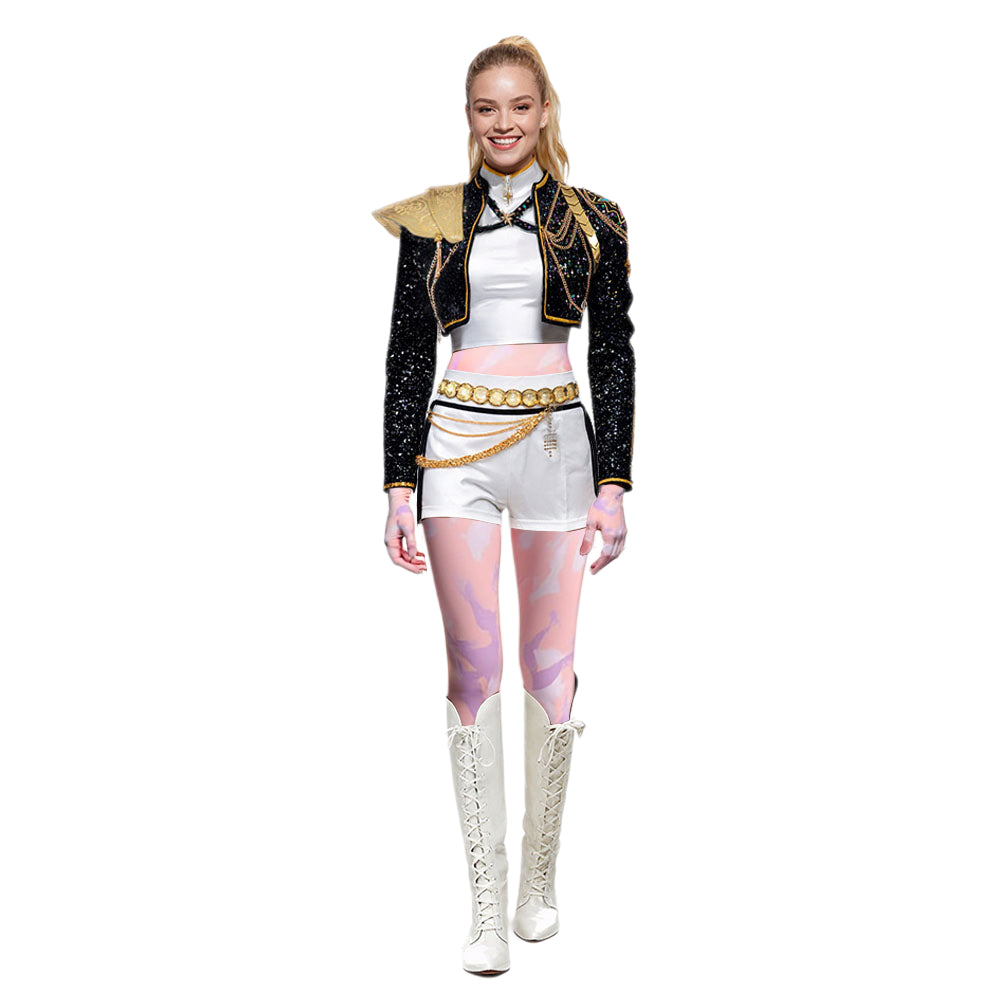 KPop Rumi Costume Golden Black White Dance Outfit Stage Performance Suit