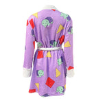 Pop Star Costume Soft Plush Purple Robe Cozy Fluffy Loungewear for Kids Adults
