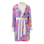 Pop Star Costume Soft Plush Purple Robe Cozy Fluffy Loungewear for Kids Adults