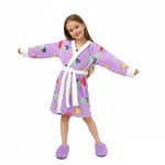Pop Star Costume Soft Plush Purple Robe Cozy Fluffy Loungewear for Kids Adults
