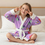 Pop Star Costume Soft Plush Purple Robe Cozy Fluffy Loungewear for Kids Adults