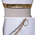 White Pop Stars Cosplay Outfit Stage Performance Dance Suit for Kids Adults Halloween Costume