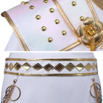 White Pop Stars Cosplay Outfit Stage Performance Dance Suit for Kids Adults Halloween Costume
