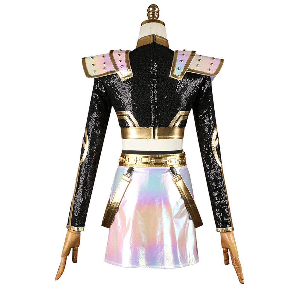 Pop Idol Costume The Star Stage Performance Cosplay Outfit Black Tops Skirt Shorts Full Set
