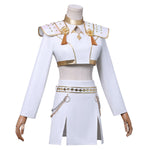 White Pop Stars Cosplay Outfit Stage Performance Dance Suit for Kids Adults Halloween Costume