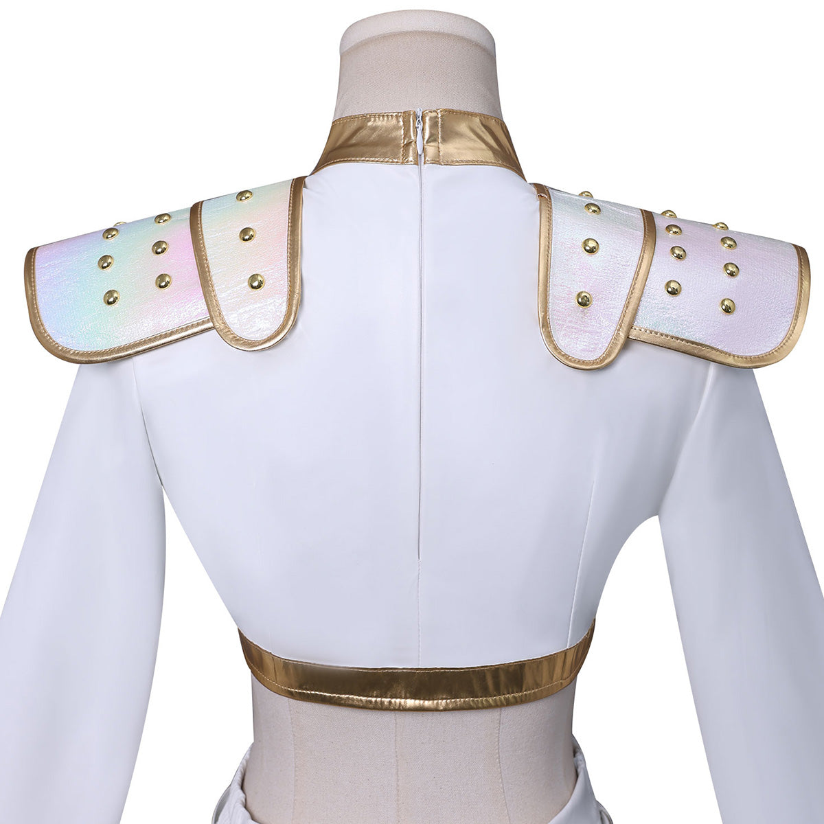 White Pop Stars Cosplay Outfit Stage Performance Dance Suit for Kids Adults Halloween Costume