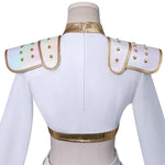 White Pop Stars Cosplay Outfit Stage Performance Dance Suit for Kids Adults Halloween Costume