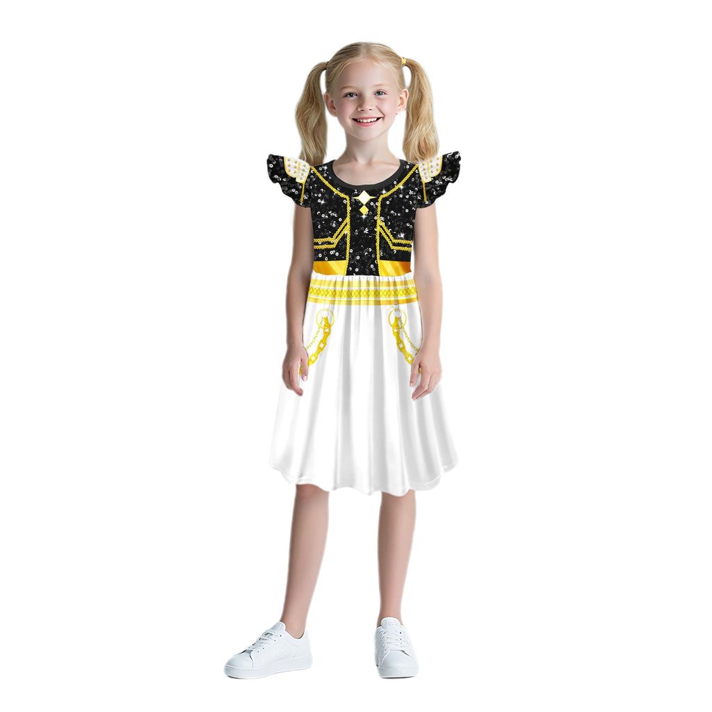 Girls Pop Stars Dresses Wigs Party Cosplay Outfit Halloween Costume