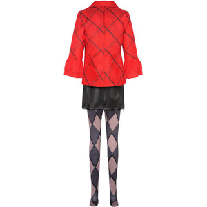 Femal Joker Costume Harley Cosplay Outfit 2024 Joker Red Coat Black Skirt Full Set for Halloween