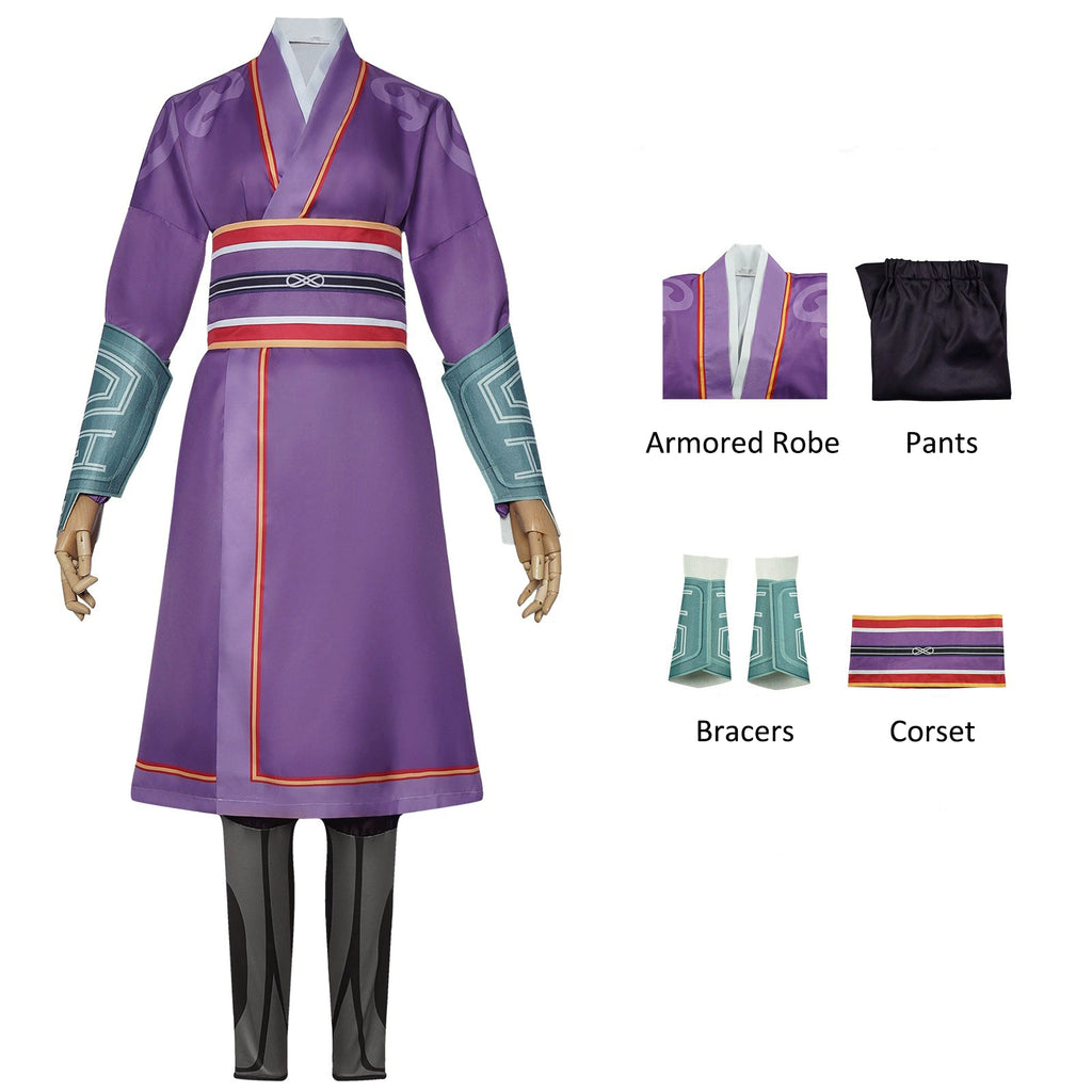 Women Lady Yin Costume Purple Cosplay Outfit for Themed Parties