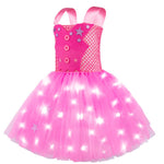 Kids Light-up Cowgirl Dress Fancy Barbara LED Tutu Dress Girls Dress Up Cosplay Costumes