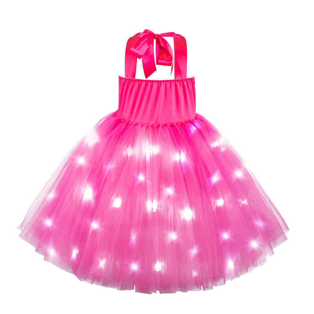 Kids Light-up Cowgirl Dress Fancy Barbara LED Tutu Dress Girls Dress Up Cosplay Costumes