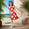 Kids Hawaiian Dress Girl Pelekai Summer Cosplay Dress with Accessories