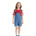 Little Girl Pelekai Costume Red T-shirt and Blue Overalls Hawaiian Weired Girl Casual Set