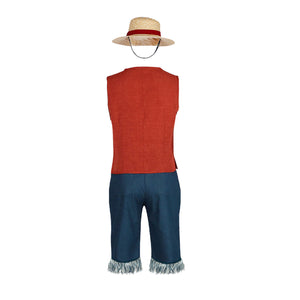Straw Hats Pirates Cosplay Outfit 2023 Live Action Monkey D. Luffy Clothes for Halloween Carnival