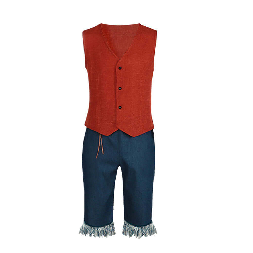 Straw Hats Pirates Cosplay Outfit Live Action Loofie Clothes for Halloween Carnival