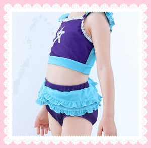 Girls Mermaid Swimwear Princess Bikini Tops and Bottoms 2pcs Swimsuit for Beach Swim Pool