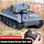 1/24 Remote Control Tank 2.4G Infrared Battle RC Tank 1080° Turret Rotates with Metal Track