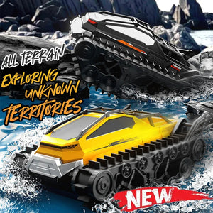 2.4G Amphibious RC Tank All-terrain Tracked Tank Waterproof Dual Control Armored Car