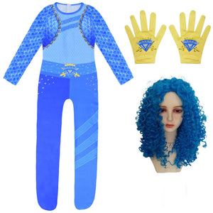 Kids Chloe Charming Jumpsuit with Gloves The Rise Red Blue Outfit for Carnival