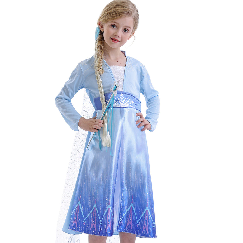 Kids Elsa Dress Cosplay Princess Dress Girls Queen Party Dress Up Costume