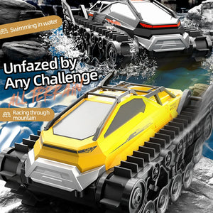 2.4G Amphibious RC Tank All-terrain Tracked Tank Waterproof Dual Control Armored Car