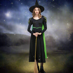 Wizard OZ Witch Costume Kids Adults Witch Dress Hat and Cape Suit for Halloween