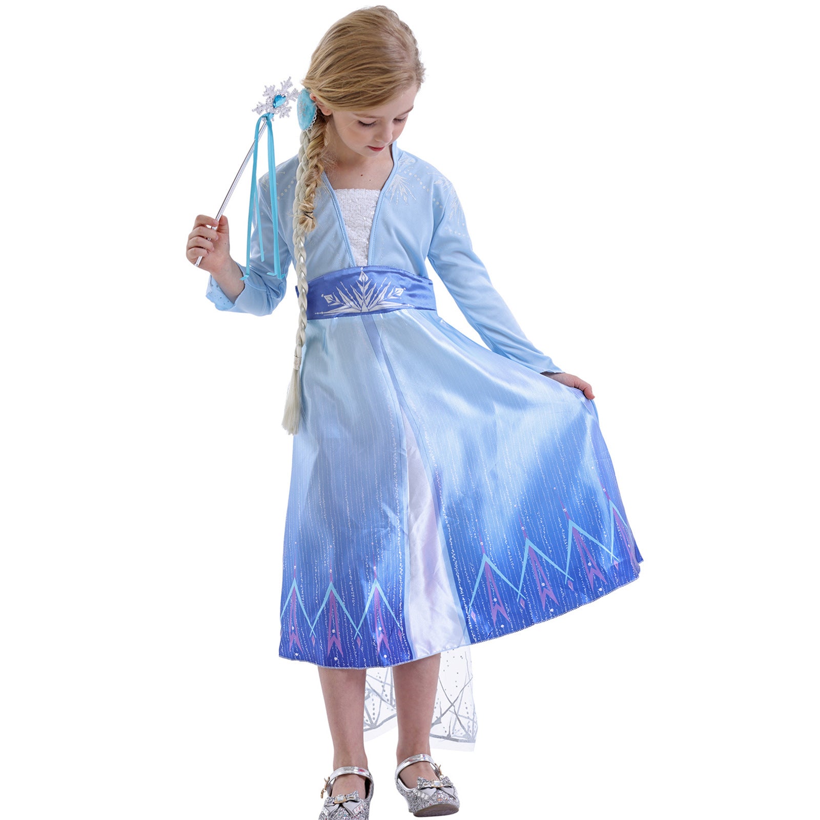 Kids Elsa Dress Cosplay Princess Dress Girls Queen Party Dress Up Costume