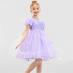 Girls Mermaid Sequin Dress Princess Tulle Party Costume Ball Gown Dress with Cape 2pcs Suit