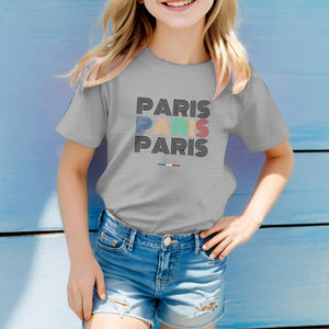 Kids Paris T Shirt Unisex 2024 France Summer Sports Games Shirt for Boys Girls