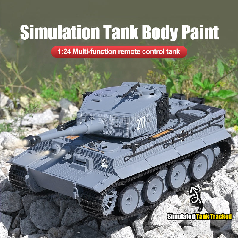 1/24 Remote Control Tank 2.4G Infrared Battle RC Tank 1080° Turret Rotates with Metal Track