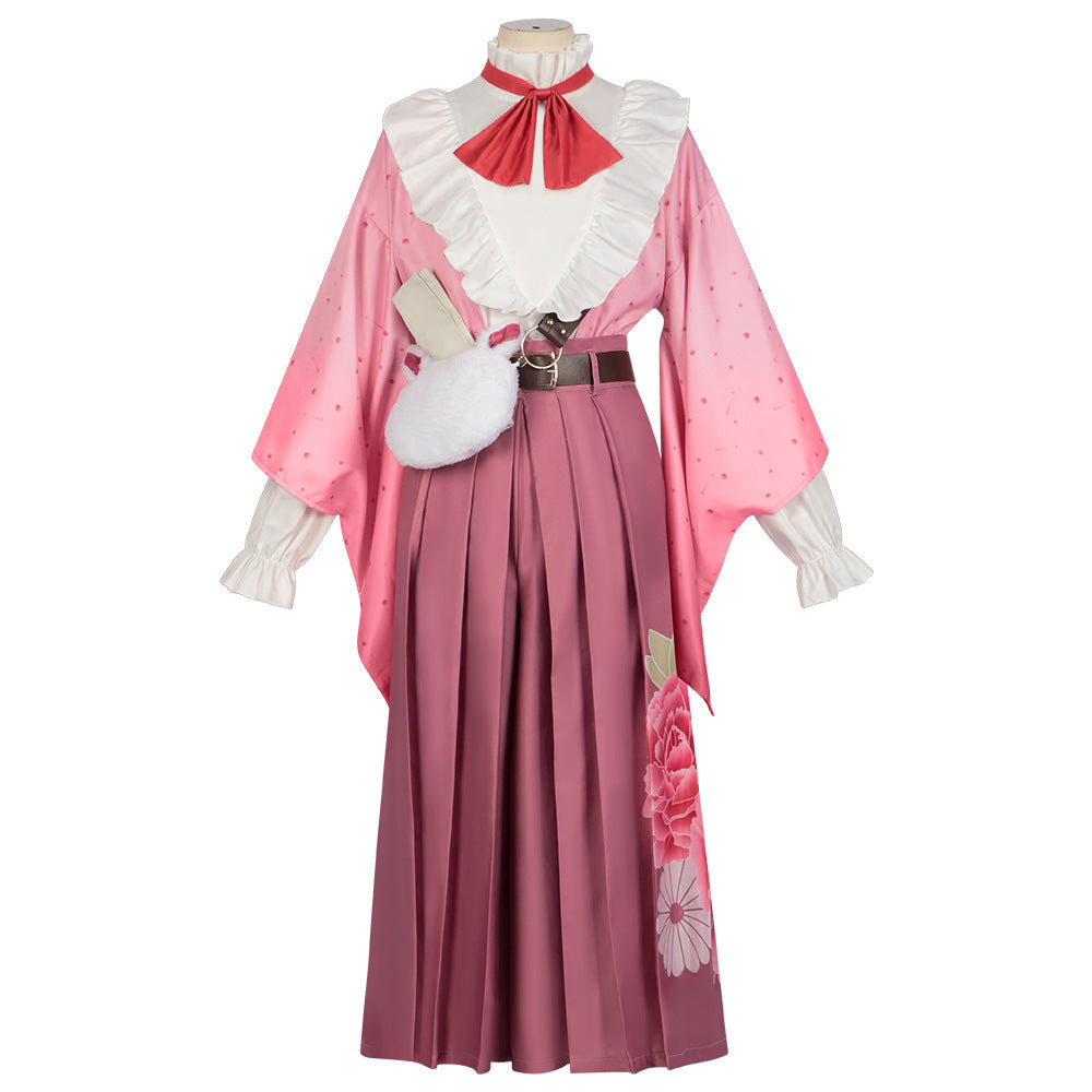 Adult Nezuko Cosplay Costume Halloween Cosplay Outfit Kinomo Dress Full Set for Role Play