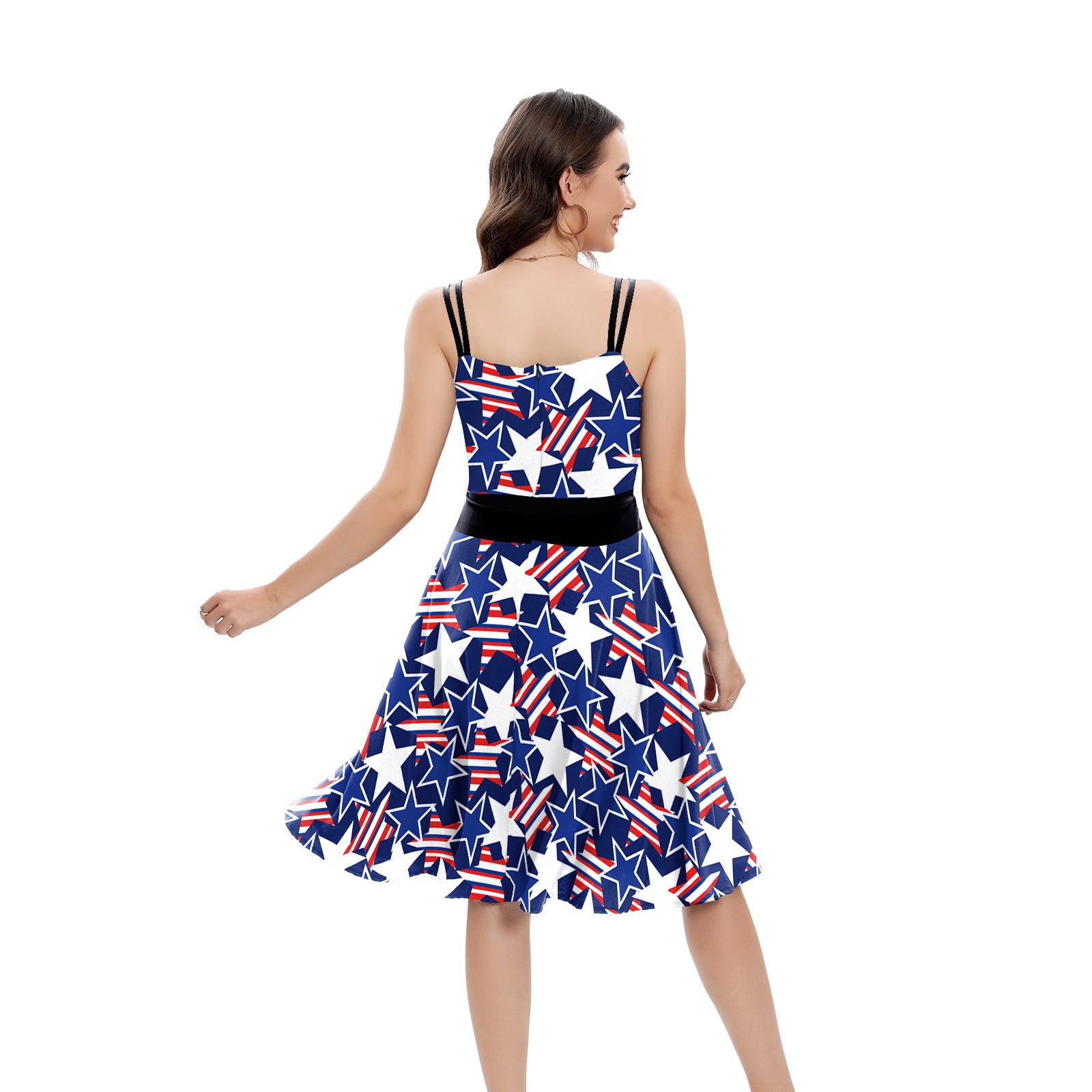 Women 4th Of July Outfit American Flag Star Striped Dress for Patriotic Ladies Dress B / S Women 4th Of July Outfit American Flag Star Striped Dress for Patriotic Ladies Dress B / S