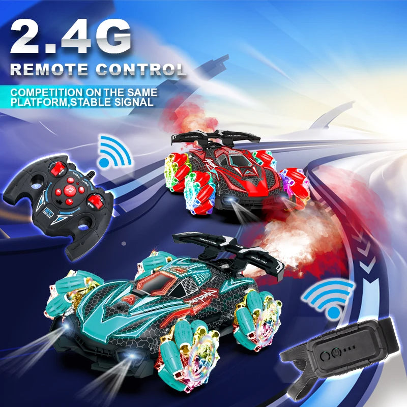 2.4G Remote Control Car 360° Rotation Drift Racing Car Dual Control Electric Spray Car Toy