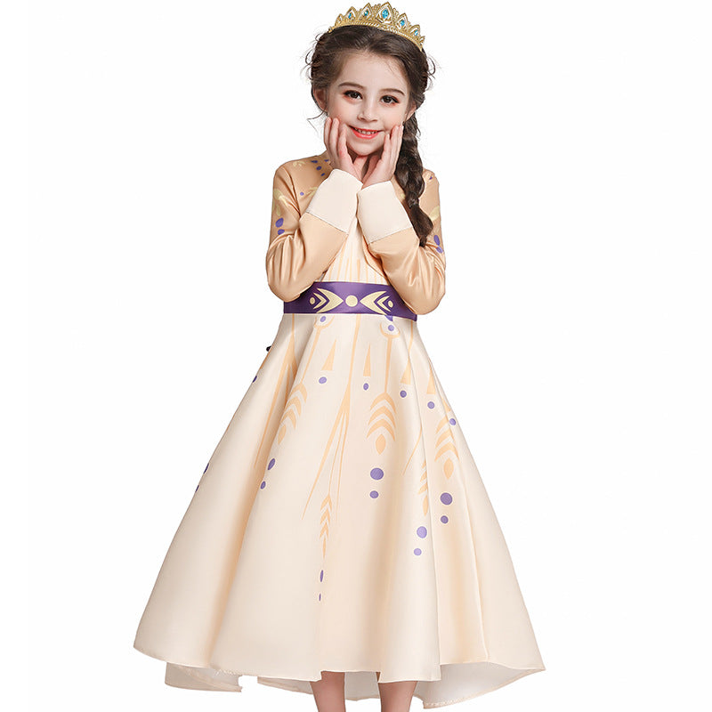 Kids Princess Aanna Dress Halloween Costume Girls Cosplay Party Dress with Accessories