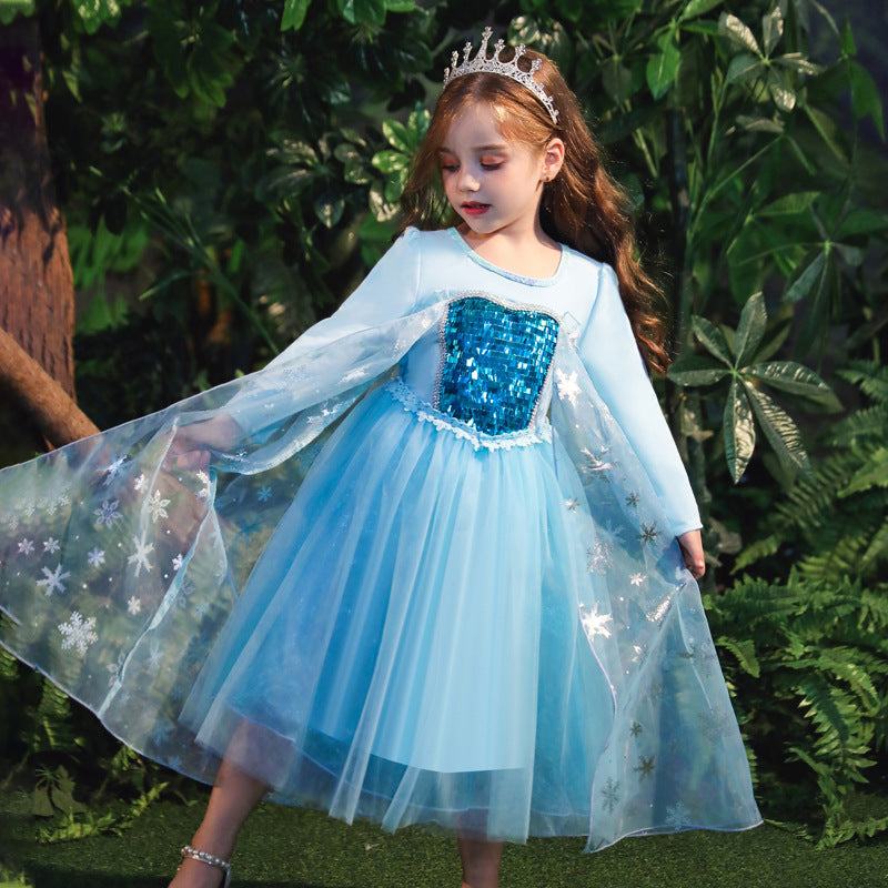 Kids Elsa Dress Halloween Princess Dress up Costume Cosplay