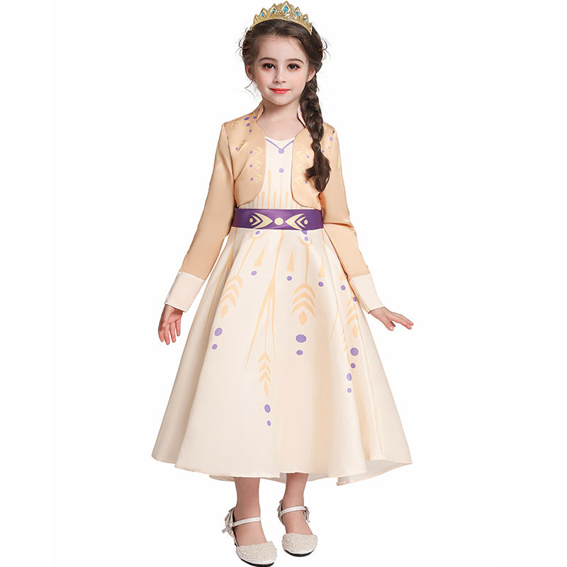 Kids Princess Aanna Dress Halloween Costume Girls Cosplay Party Dress with Accessories
