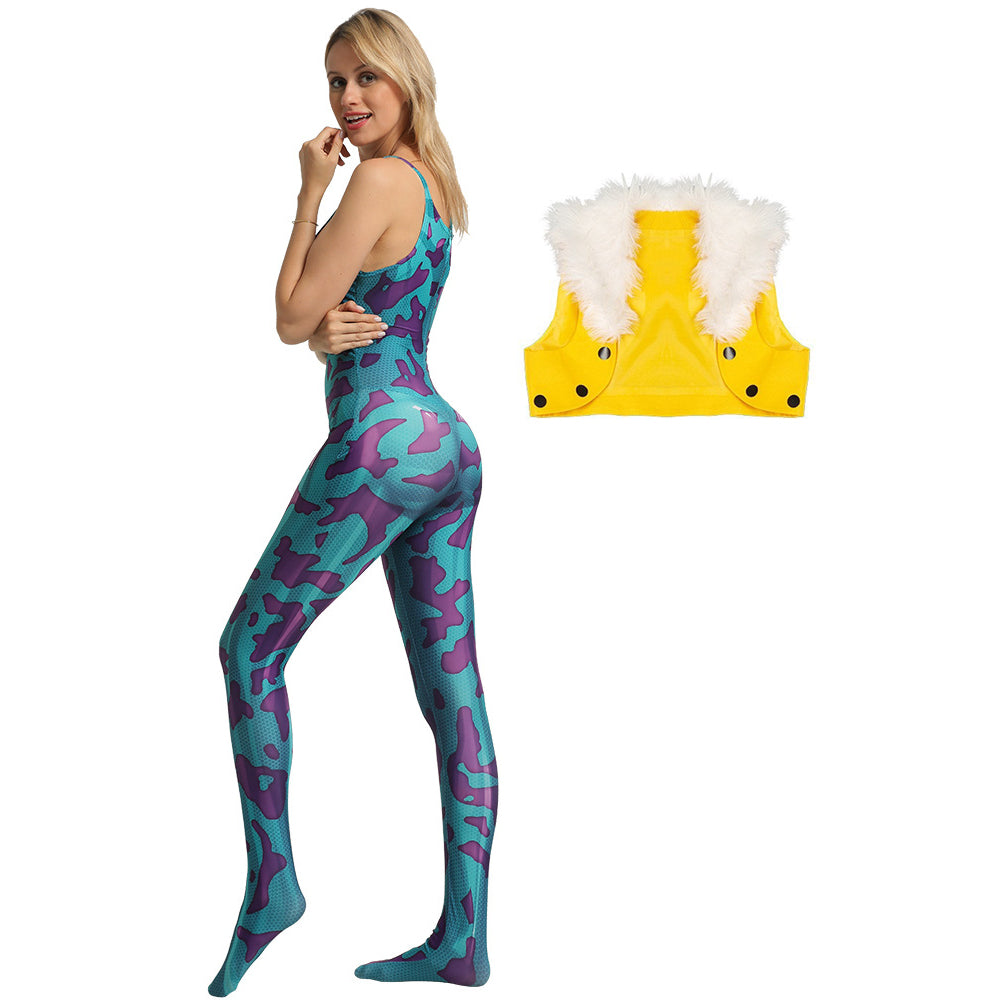 Women Mina Costume Mina Jumpsuit with Vest Halloween Carnival Suit