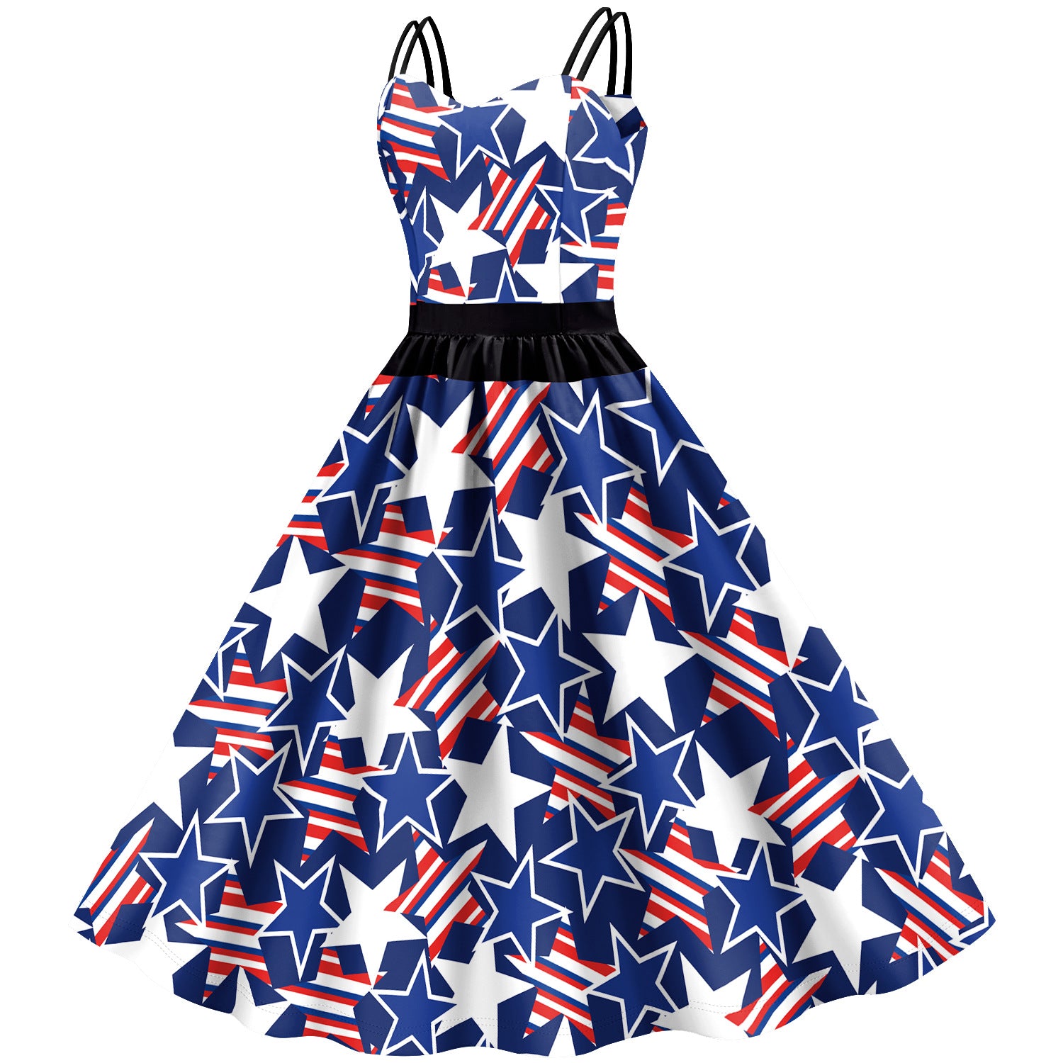 Women 4th Of July Outfit American Flag Star Striped Dress for Patriotic Ladies