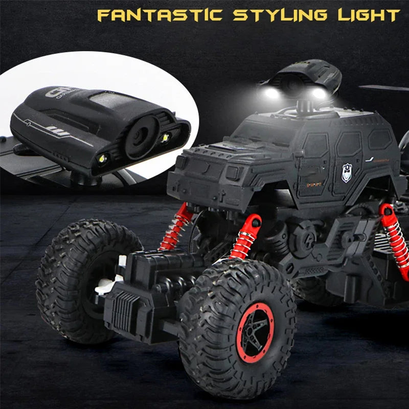 Six-wheel RC Off-road Truck 1/14 Electric Climbing Vehicle With Removable Helicopter For Kids