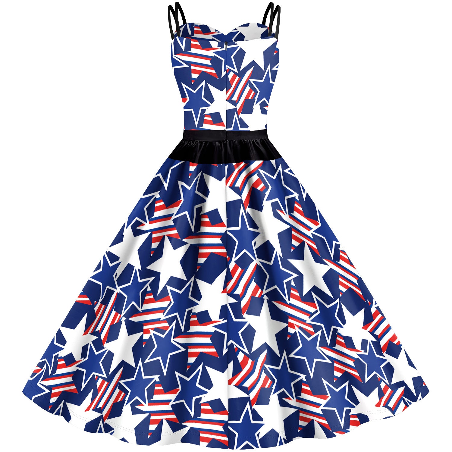 Women 4th Of July Outfit American Flag Star Striped Dress for Patriotic Ladies Dress B / S Women 4th Of July Outfit American Flag Star Striped Dress for Patriotic Ladies Dress B / S