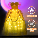 Belle Costume Girl Princess Dress Light Up Dress Glowing Party Dress Birthday Dress