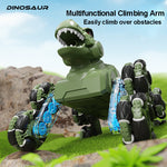 2.4G RC Stunt Car Eight-wheeled Dino Spray Deformation Car Tyrannosaurus Rex Climbing Car