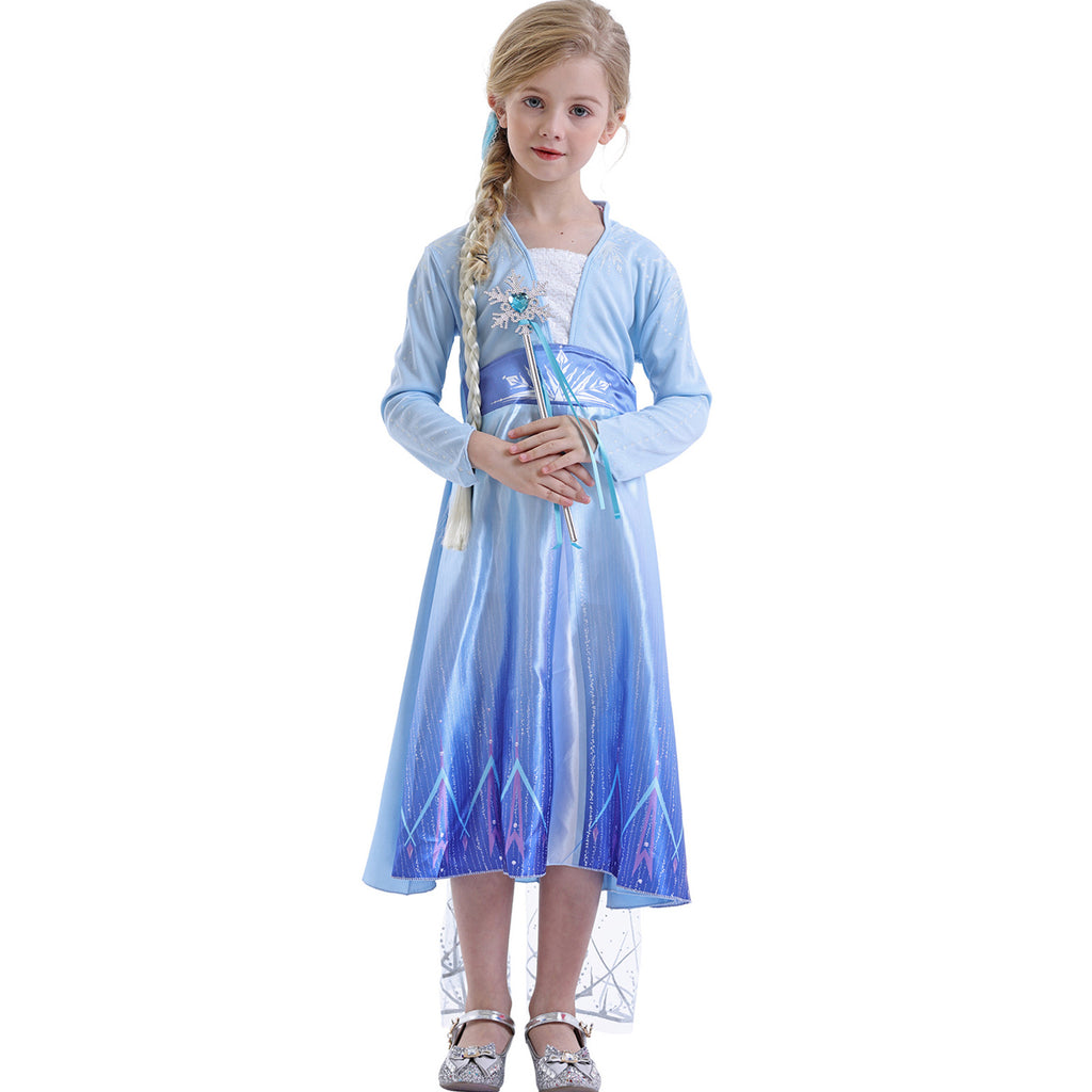 Kids Elsa Dress Cosplay Princess Dress Girls Queen Party Dress Up Costume