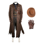 The Ghoul Cosplay Costume Fallout Brown Jacket Pants Hat and Accessories Full Set