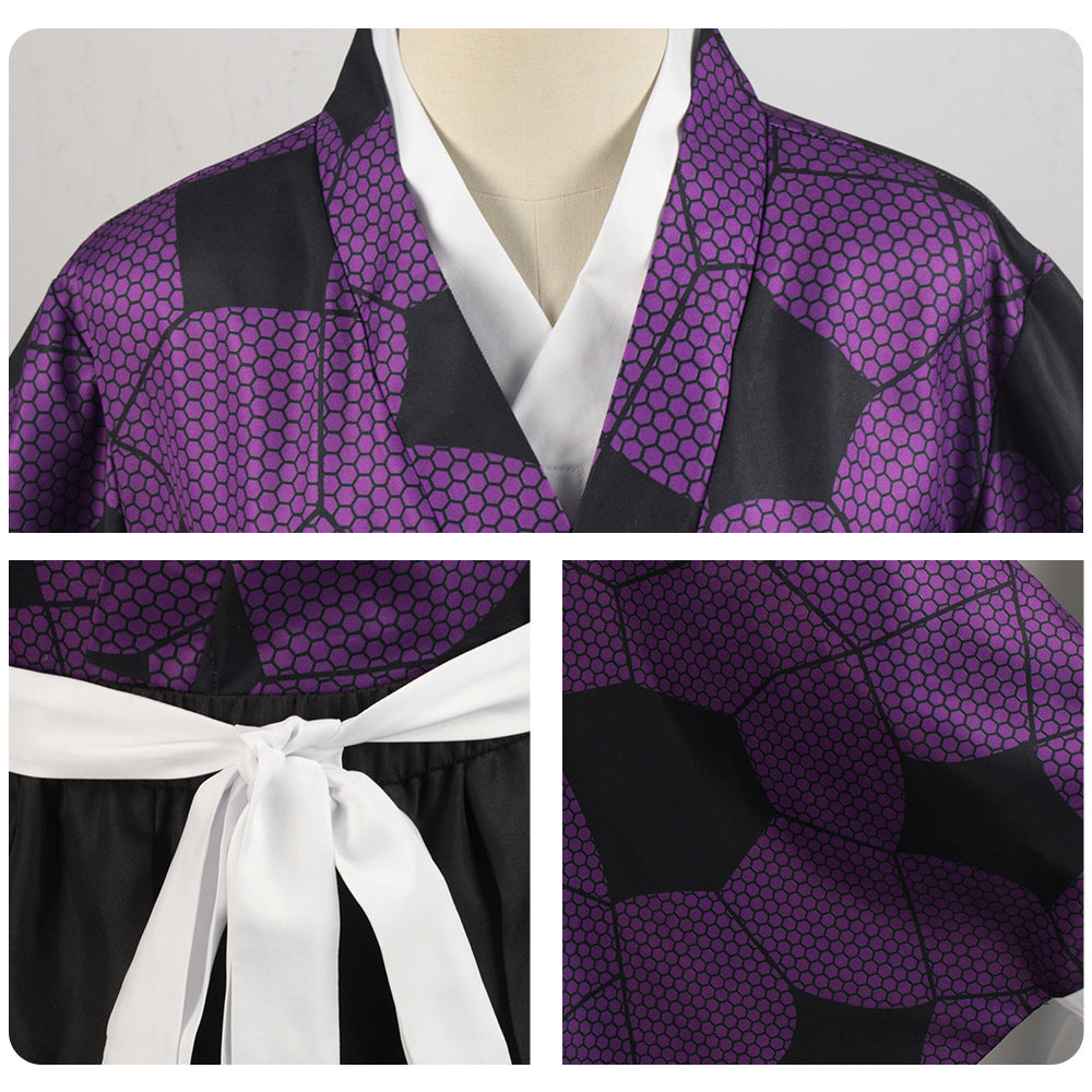 Adult Kokushibo Costume Kimono Outfit Uniform Set for Halloween Party