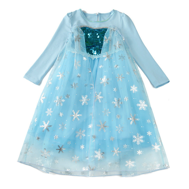 Kids Elsa Dress Halloween Princess Dress up Costume Cosplay