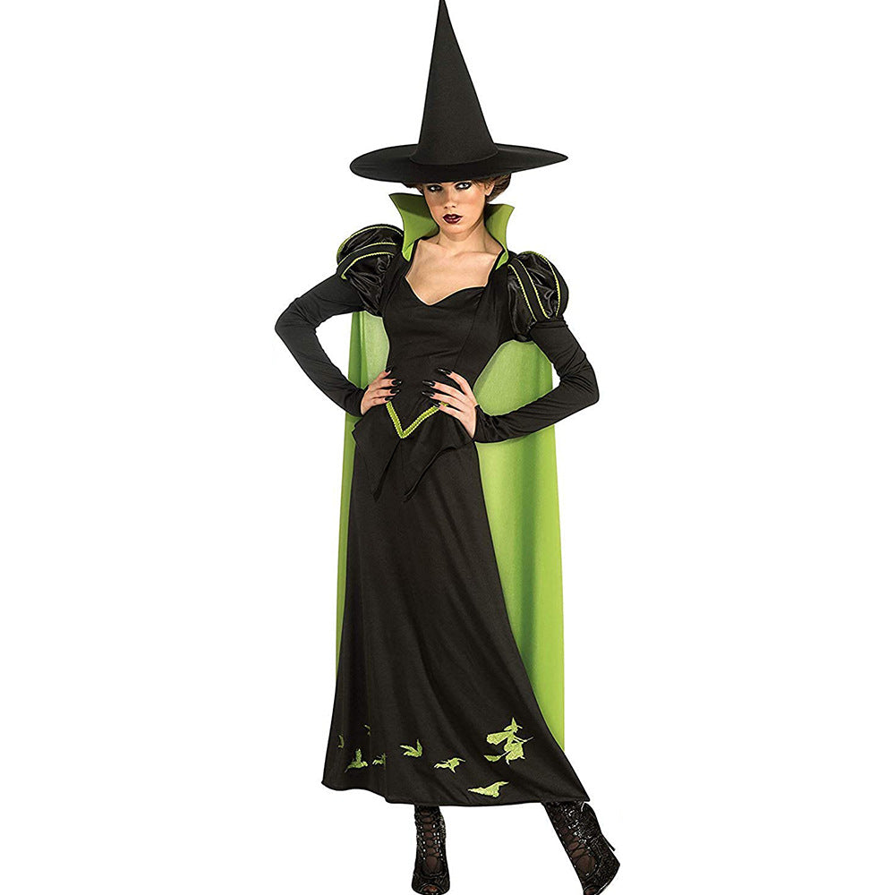 Wizard OZ Witch Costume Kids Adults Witch Dress Hat and Cape Suit for Halloween