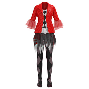 Adult Harley Joker Costume 2024 Movie Lady Harley Red and Black Cosplay Outfit