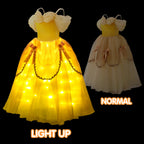 Belle Costume Girl Princess Dress Light Up Dress Glowing Party Dress Birthday Dress